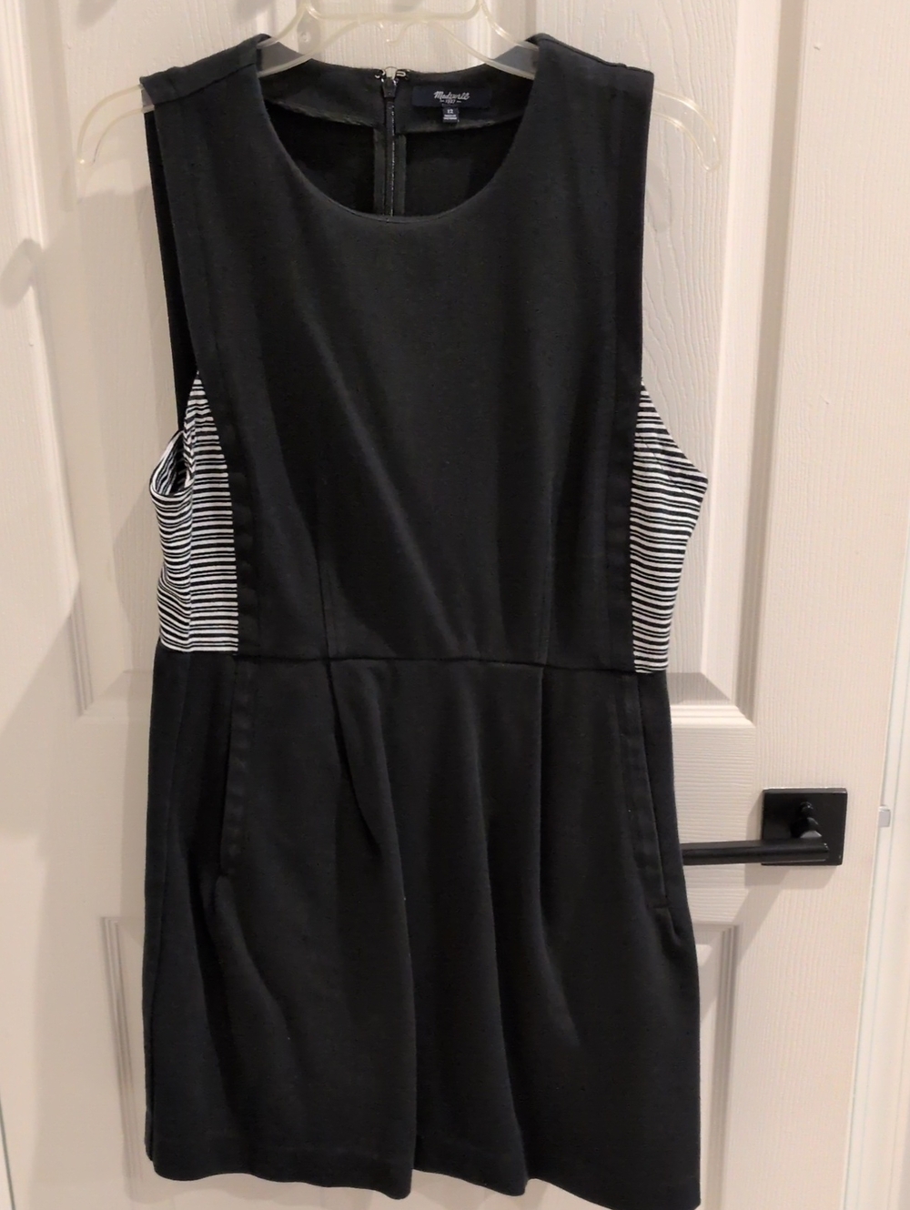 Madewell Black And White Striped Sleeveless Dress Size 12